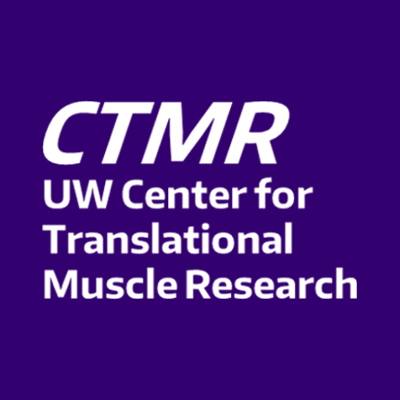 CTMR: White text on purple background, UW Center for Translational Muscle Research